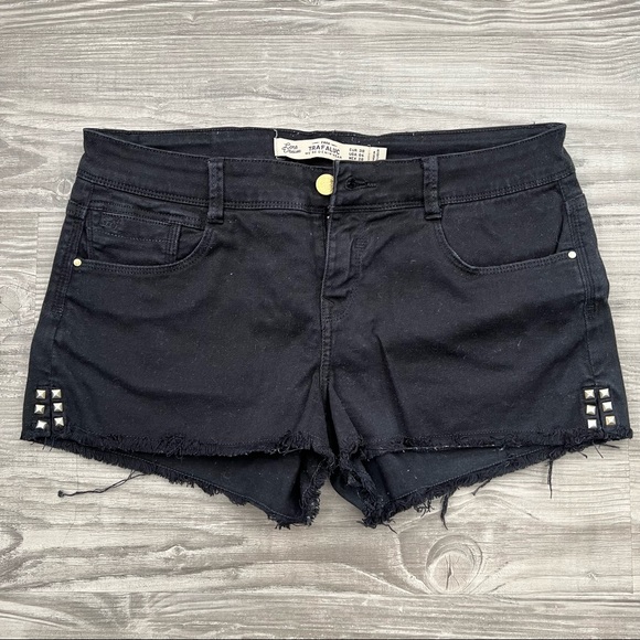 Black Denim Cut Off Jean Shorts - Picture 1 of 7